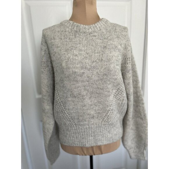 Madewell Womens Simone Wedge Wool Blend Sweater In Heather Gray Size S - Picture 1 of 7